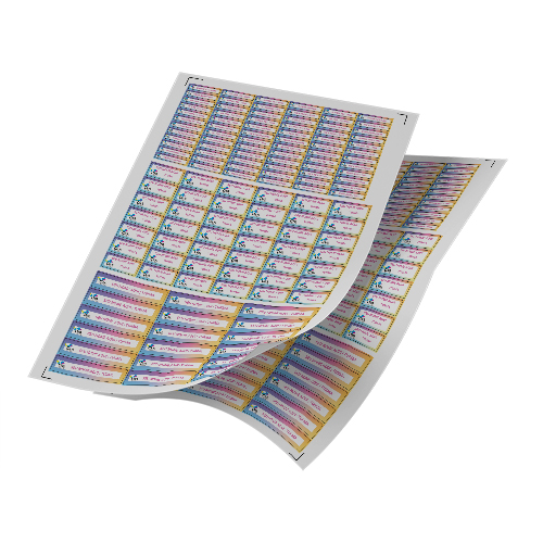 Cartela com 132 adesivo (72 P = 4,5x0,7cm, 42 M= 4,7x2cm, 18 G = 9,7x2,1cm), Adesivo Vinil, com PROLAM